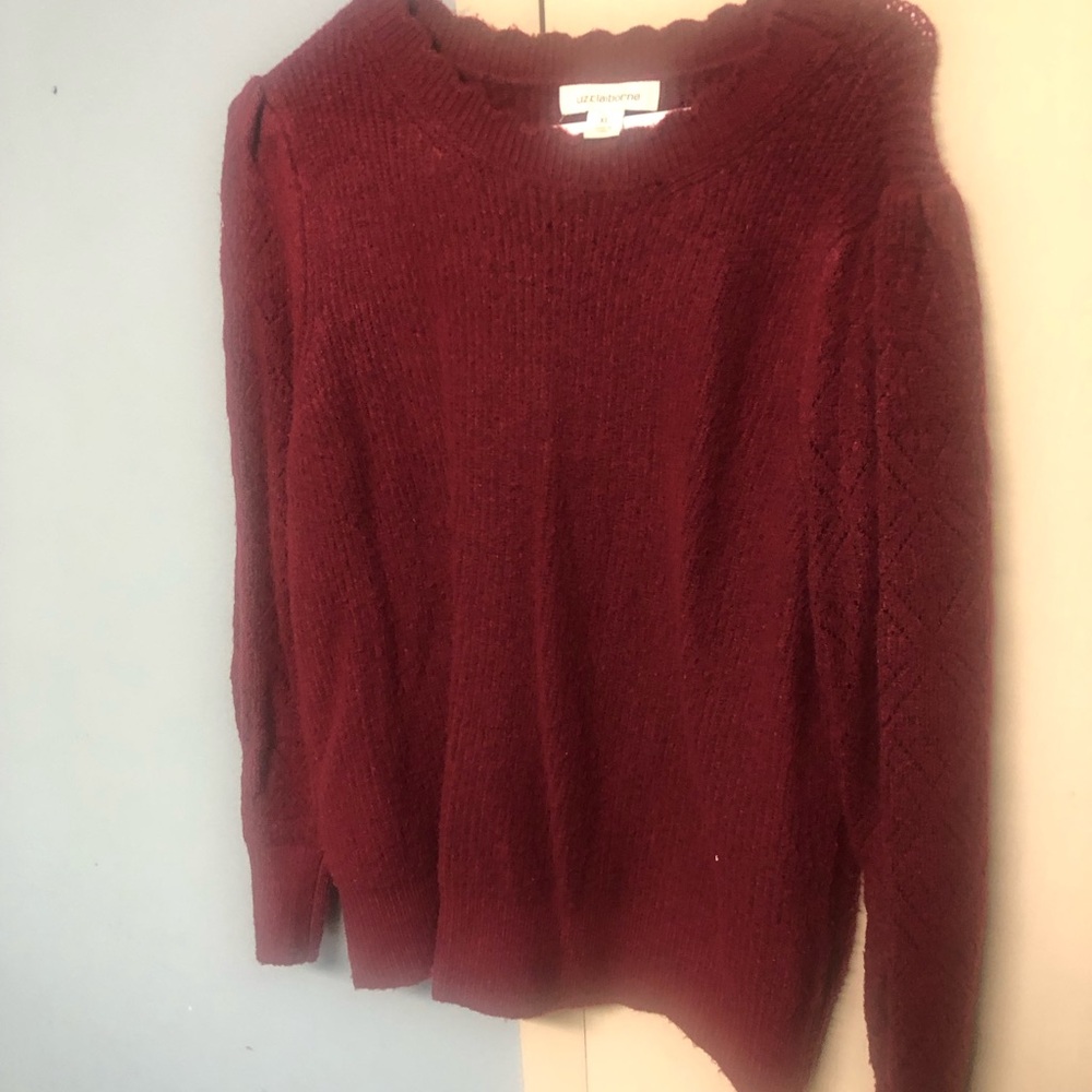Old Navy Women's Deep Red Crew Neck Sweater